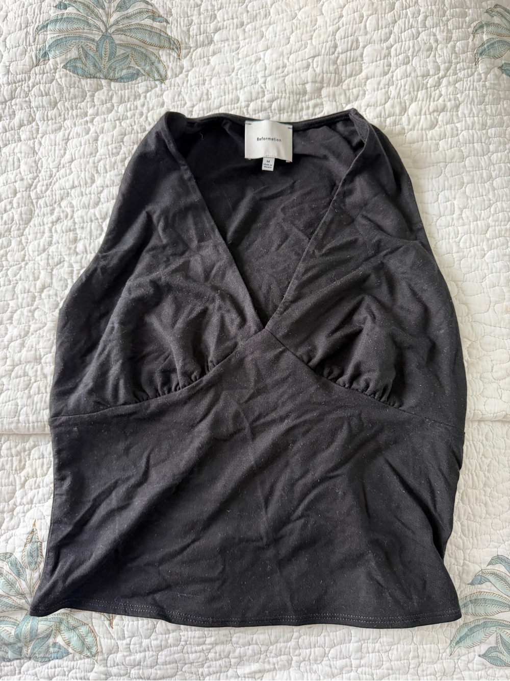 Reformation Black Wrap-Front Camisole